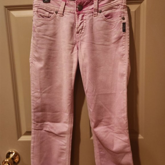 Silver Jeans Denim - Silver Suki Pink Sequin Capris